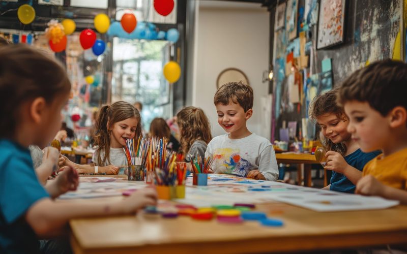 children-engaged-creative-activities-colorful-art-space-min